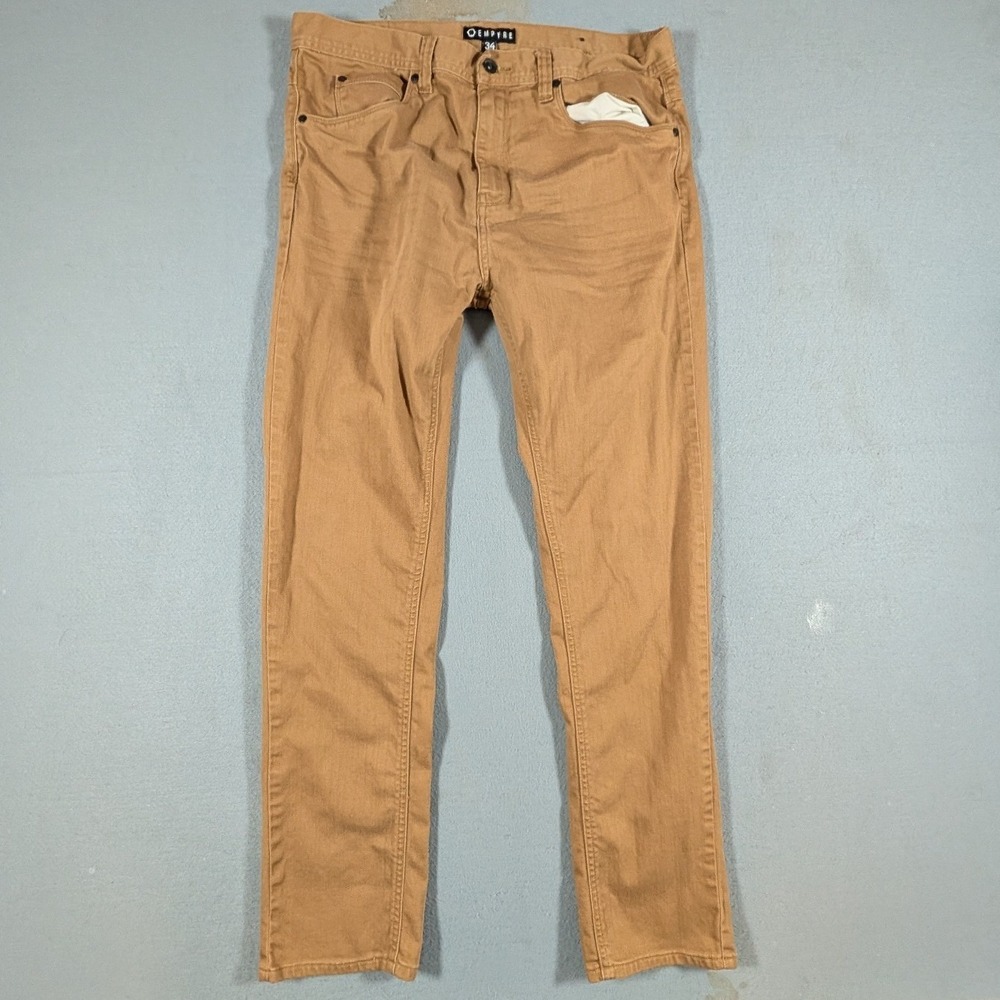Empyre Verge Slim Fit Pants Mens 34 Brown Tobacco Tapered Skate Trousers